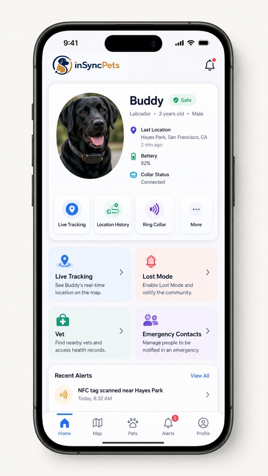InSyncPets owner account interface